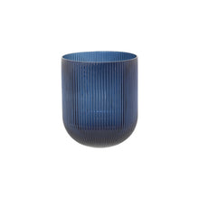 Load image into Gallery viewer, Blue Ribbed Glass Vase
